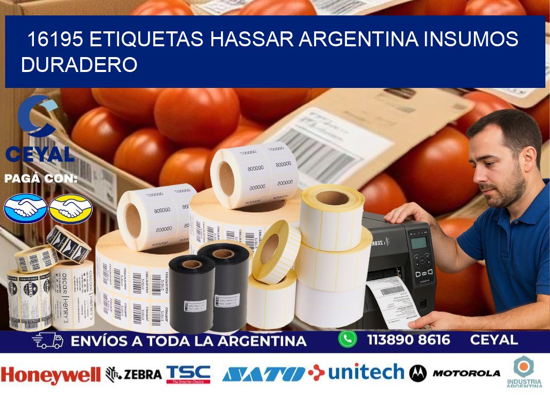 16195 etiquetas hassar argentina INSUMOS DURADERO