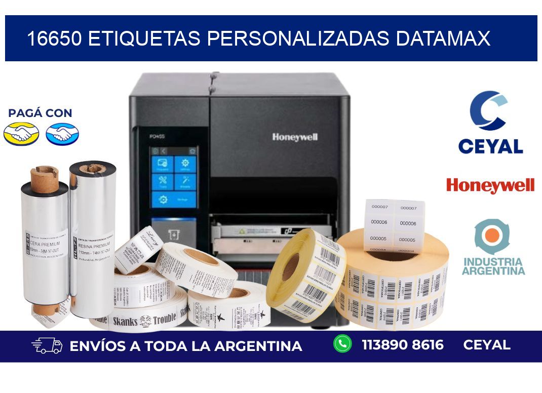 16650 ETIQUETAS PERSONALIZADAS DATAMAX