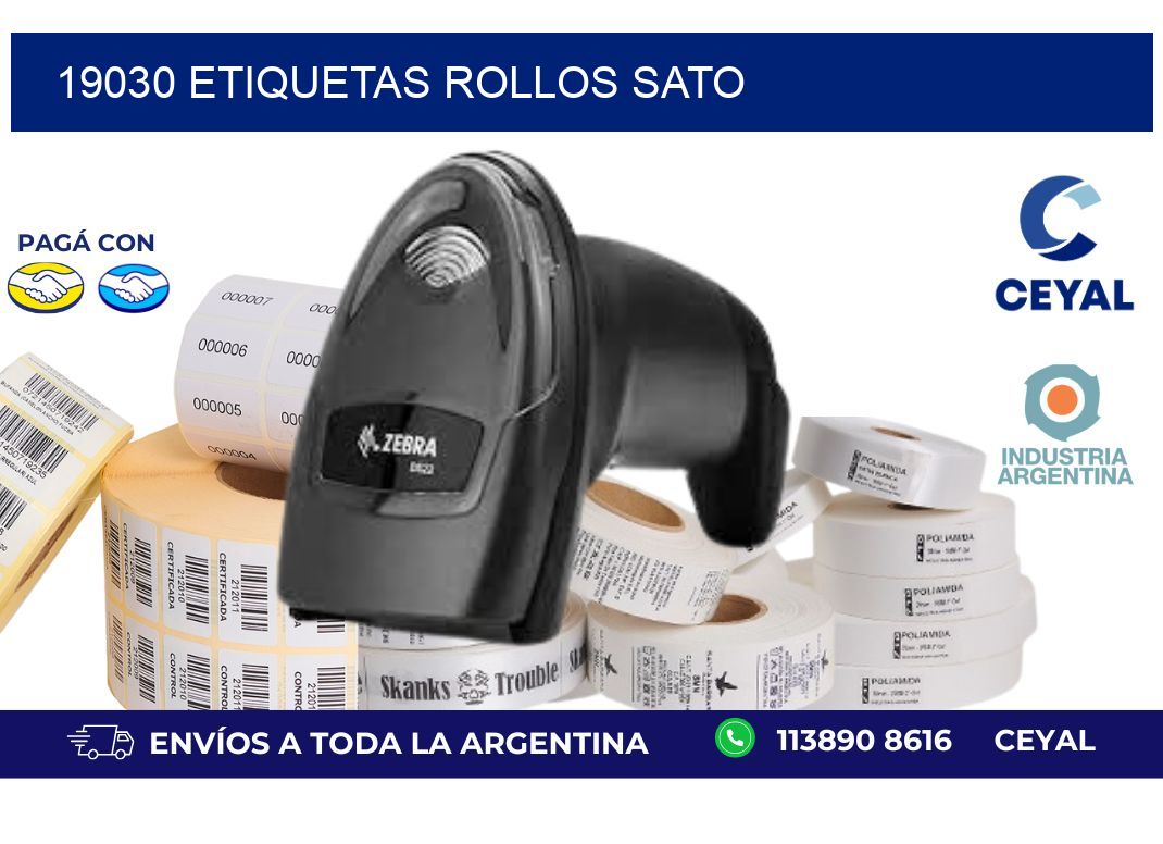 19030 ETIQUETAS ROLLOS SATO