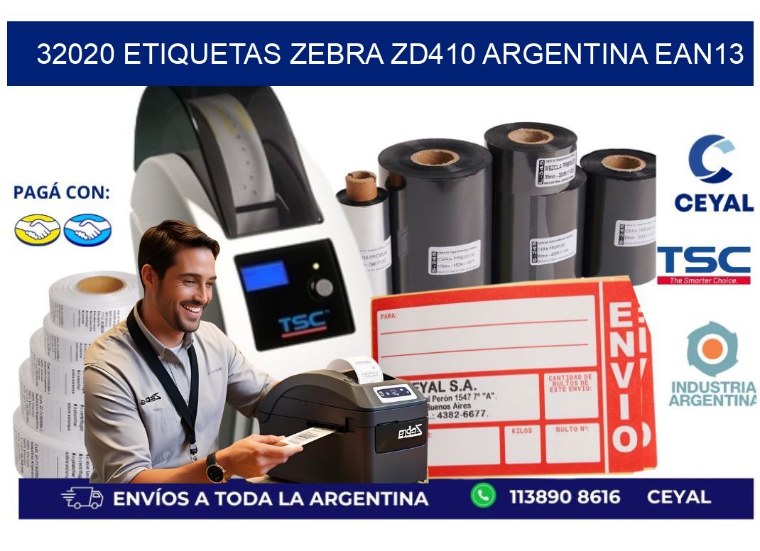 32020 etiquetas zebra zd410 argentina EAN13