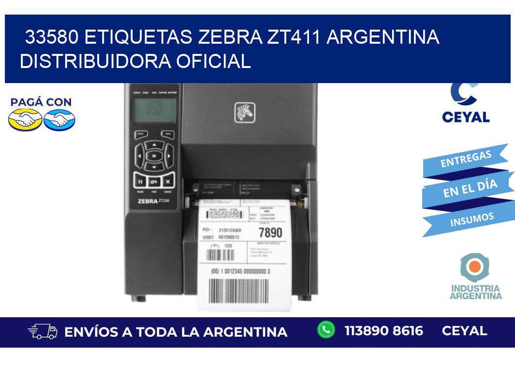 33580 etiquetas zebra zt411 argentina DISTRIBUIDORA OFICIAL