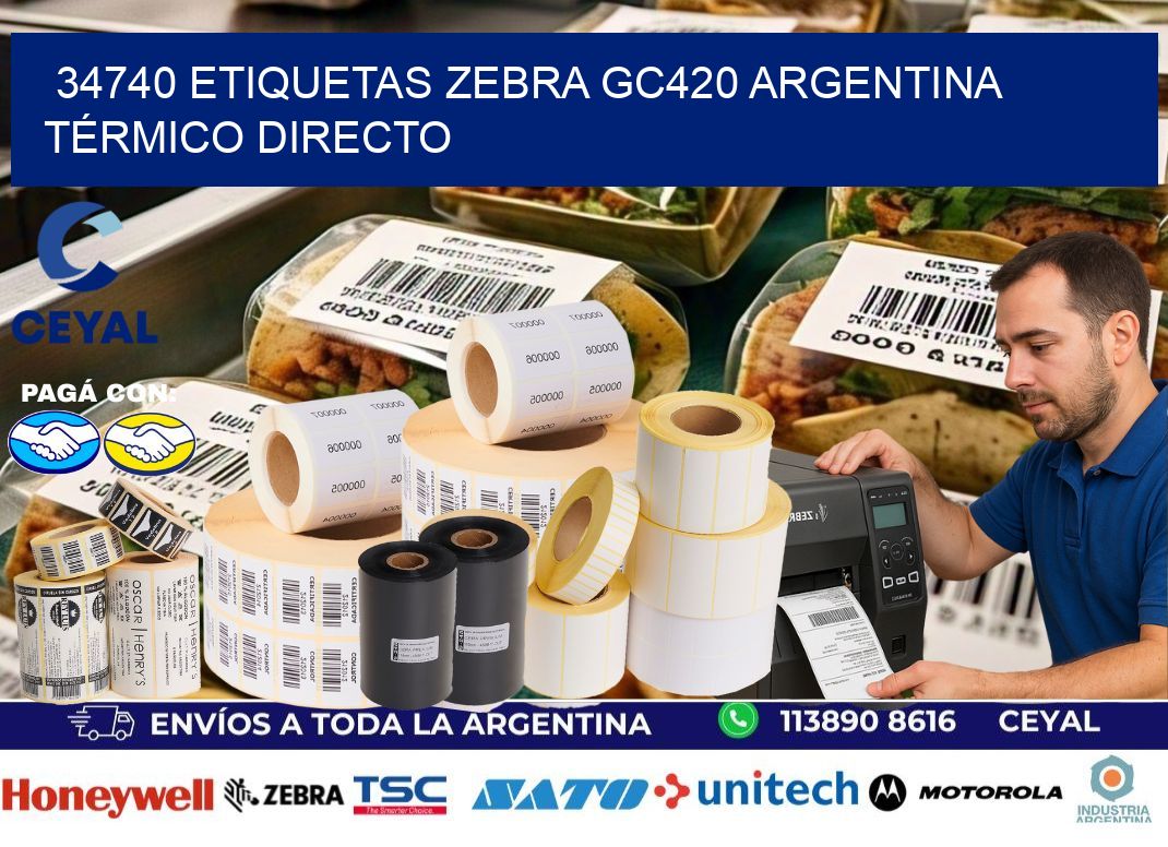 34740 etiquetas zebra gc420 argentina TÉRMICO DIRECTO