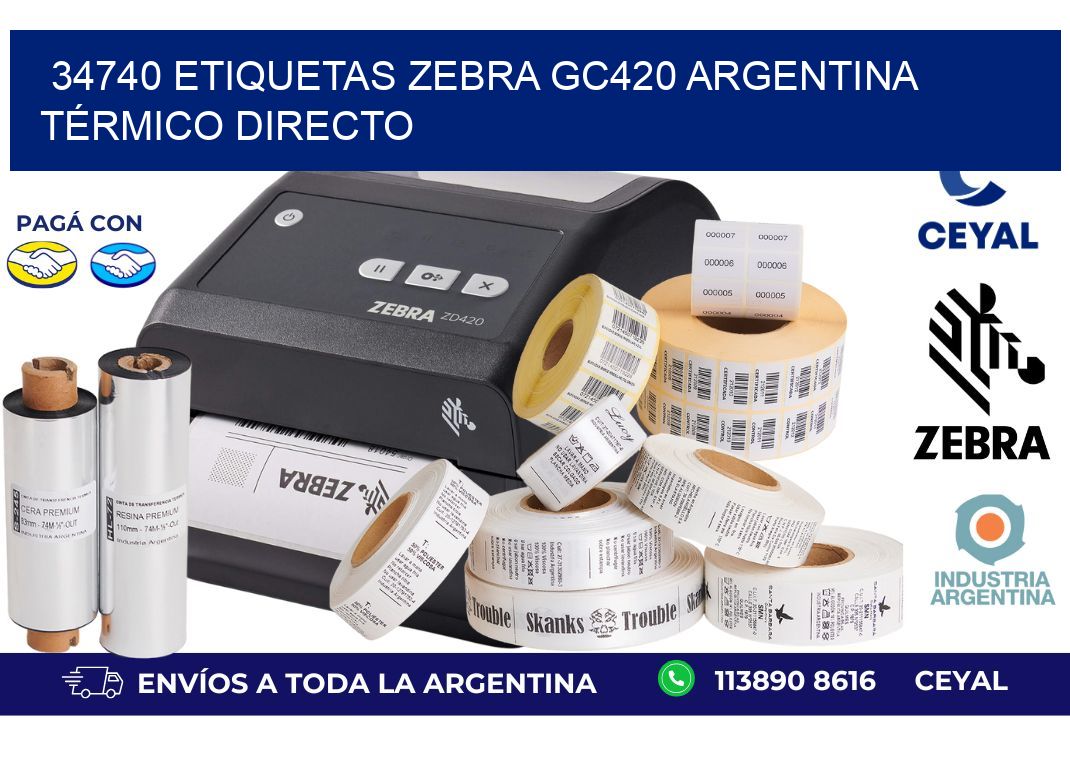 34740 etiquetas zebra gc420 argentina TÉRMICO DIRECTO