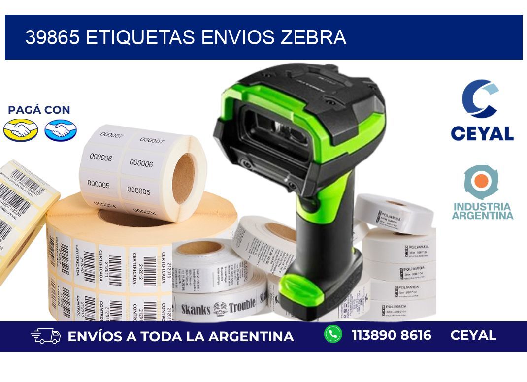 39865 ETIQUETAS ENVIOS ZEBRA
