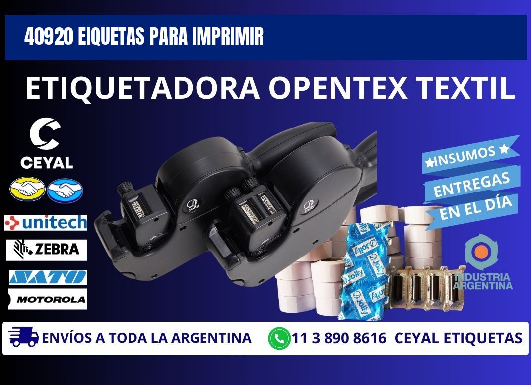 40920 EIQUETAS PARA IMPRIMIR
