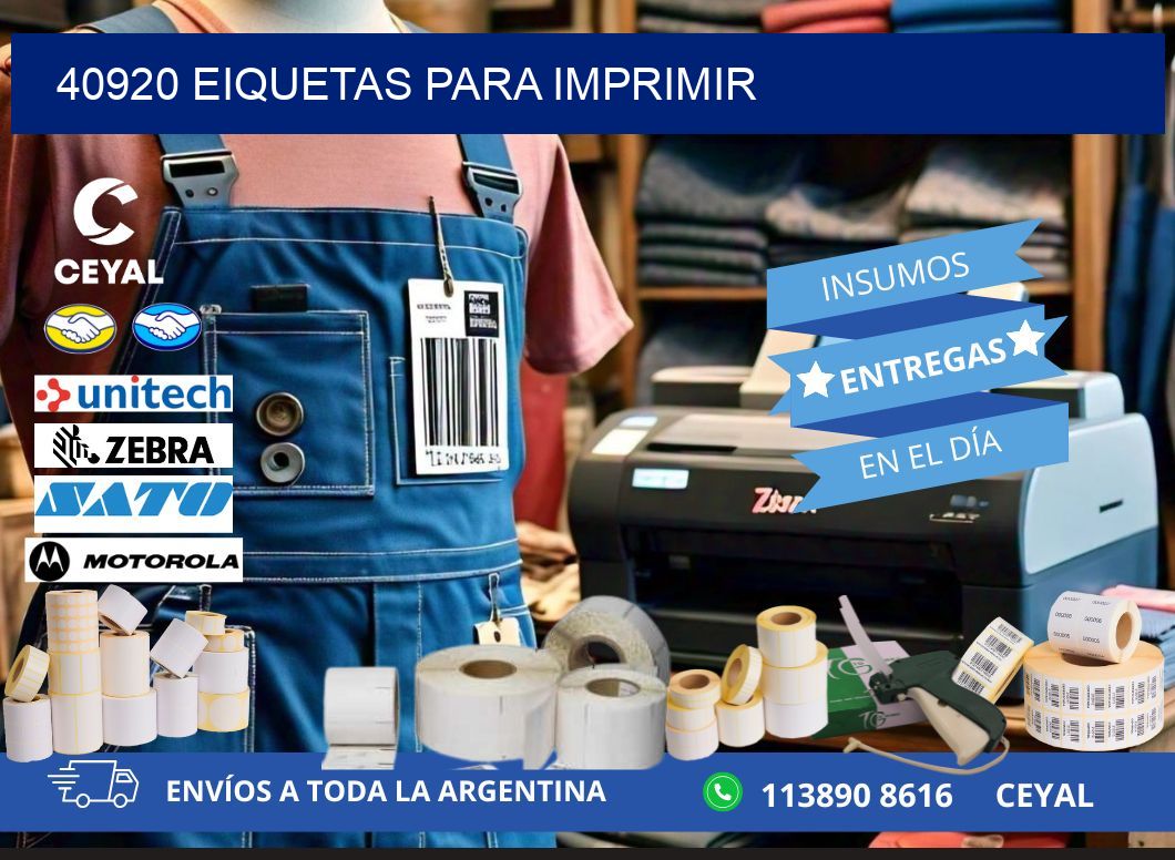40920 EIQUETAS PARA IMPRIMIR