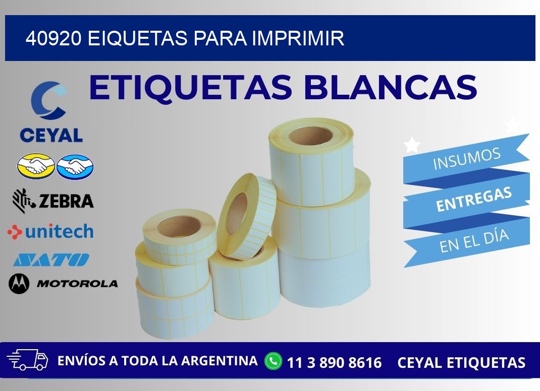 40920 EIQUETAS PARA IMPRIMIR