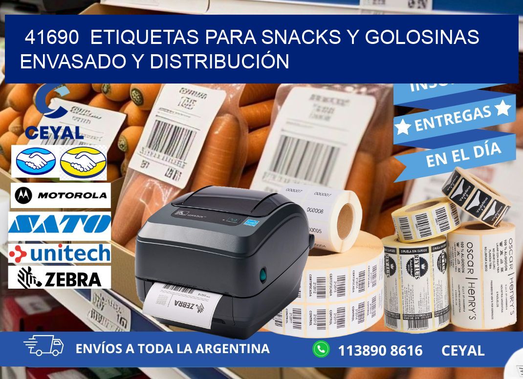 41690  ETIQUETAS PARA SNACKS Y GOLOSINAS ENVASADO Y DISTRIBUCIÓN