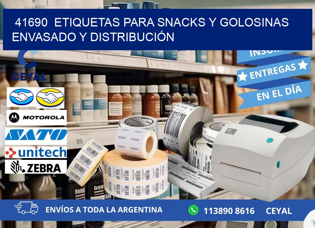 41690  ETIQUETAS PARA SNACKS Y GOLOSINAS ENVASADO Y DISTRIBUCIÓN