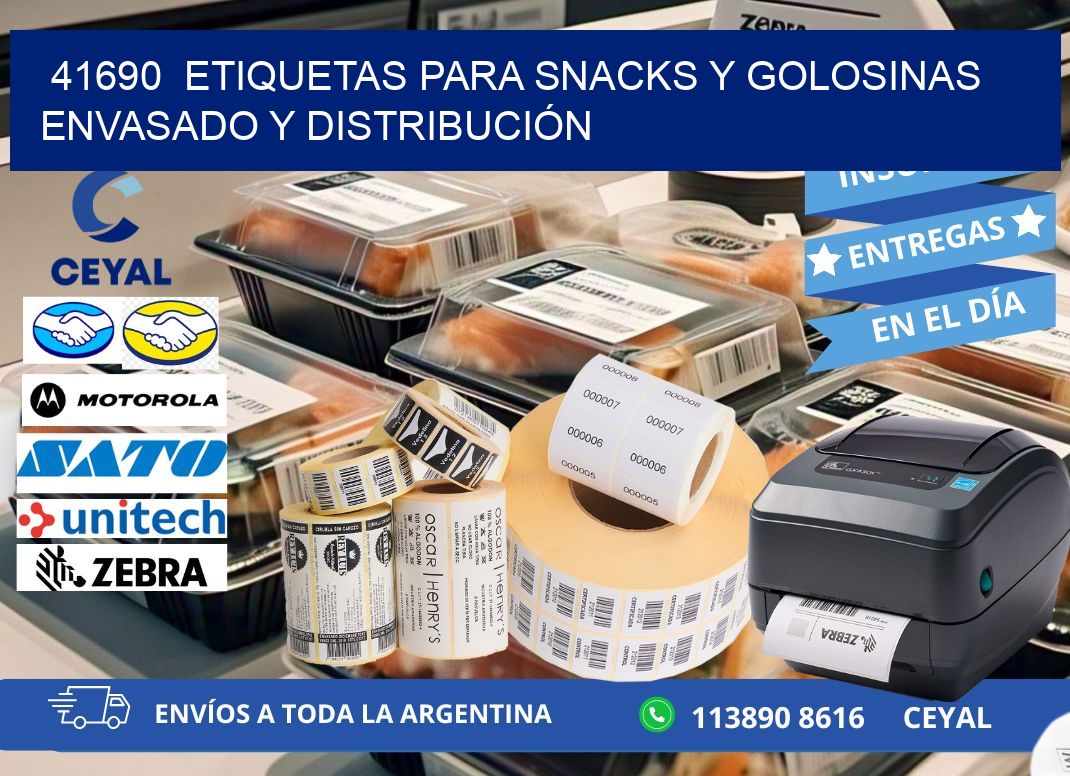 41690  ETIQUETAS PARA SNACKS Y GOLOSINAS ENVASADO Y DISTRIBUCIÓN