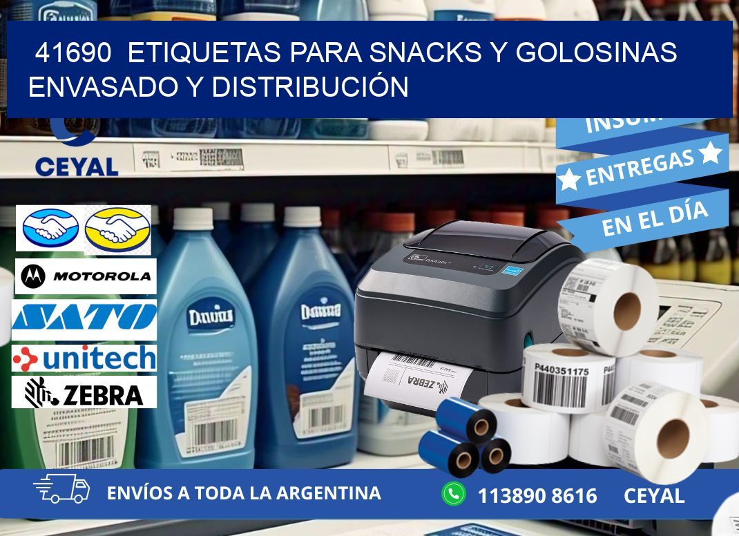 41690  ETIQUETAS PARA SNACKS Y GOLOSINAS ENVASADO Y DISTRIBUCIÓN