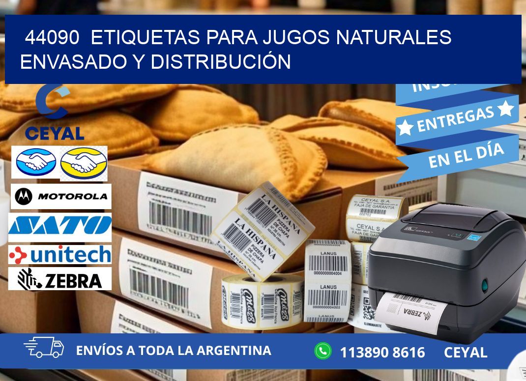 44090  ETIQUETAS PARA JUGOS NATURALES ENVASADO Y DISTRIBUCIÓN