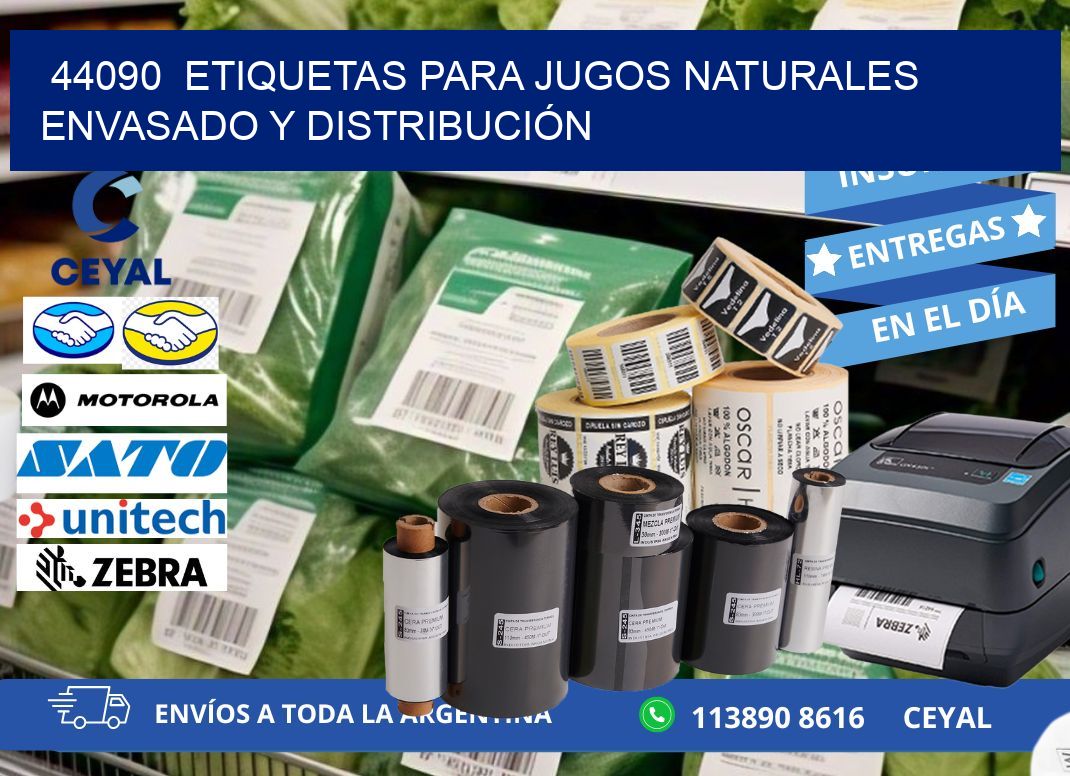 44090  ETIQUETAS PARA JUGOS NATURALES ENVASADO Y DISTRIBUCIÓN