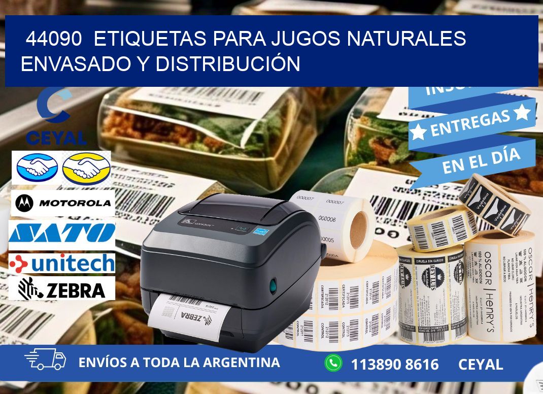 44090  ETIQUETAS PARA JUGOS NATURALES ENVASADO Y DISTRIBUCIÓN