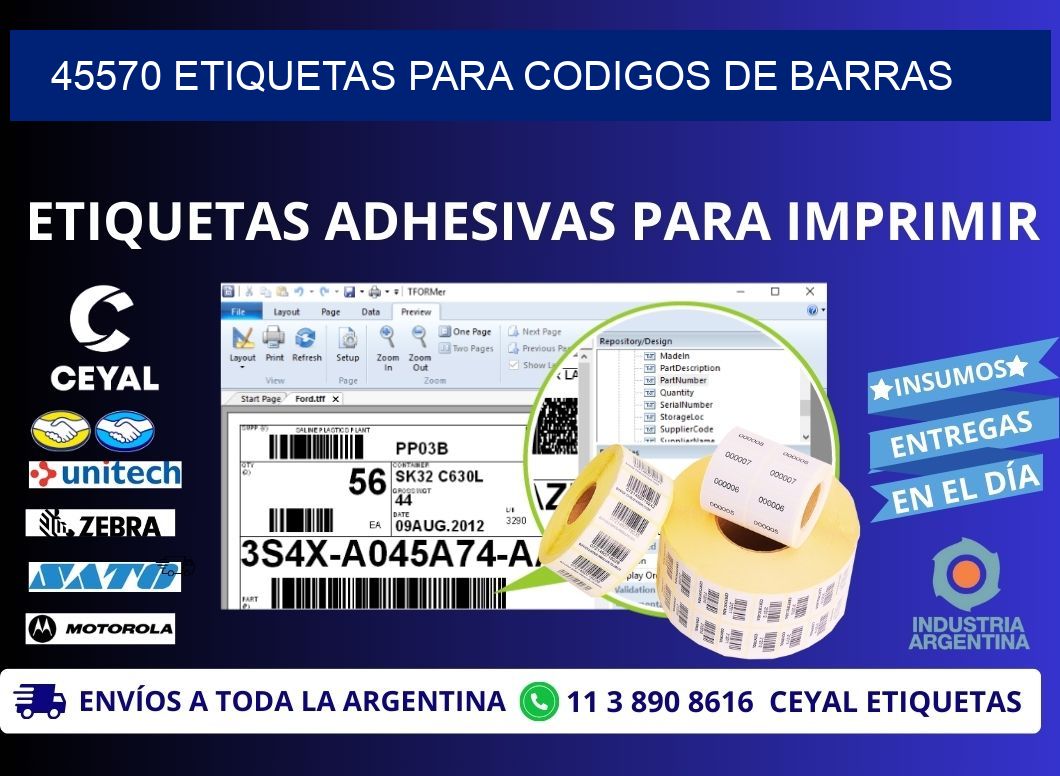 45570 ETIQUETAS PARA CODIGOS DE BARRAS