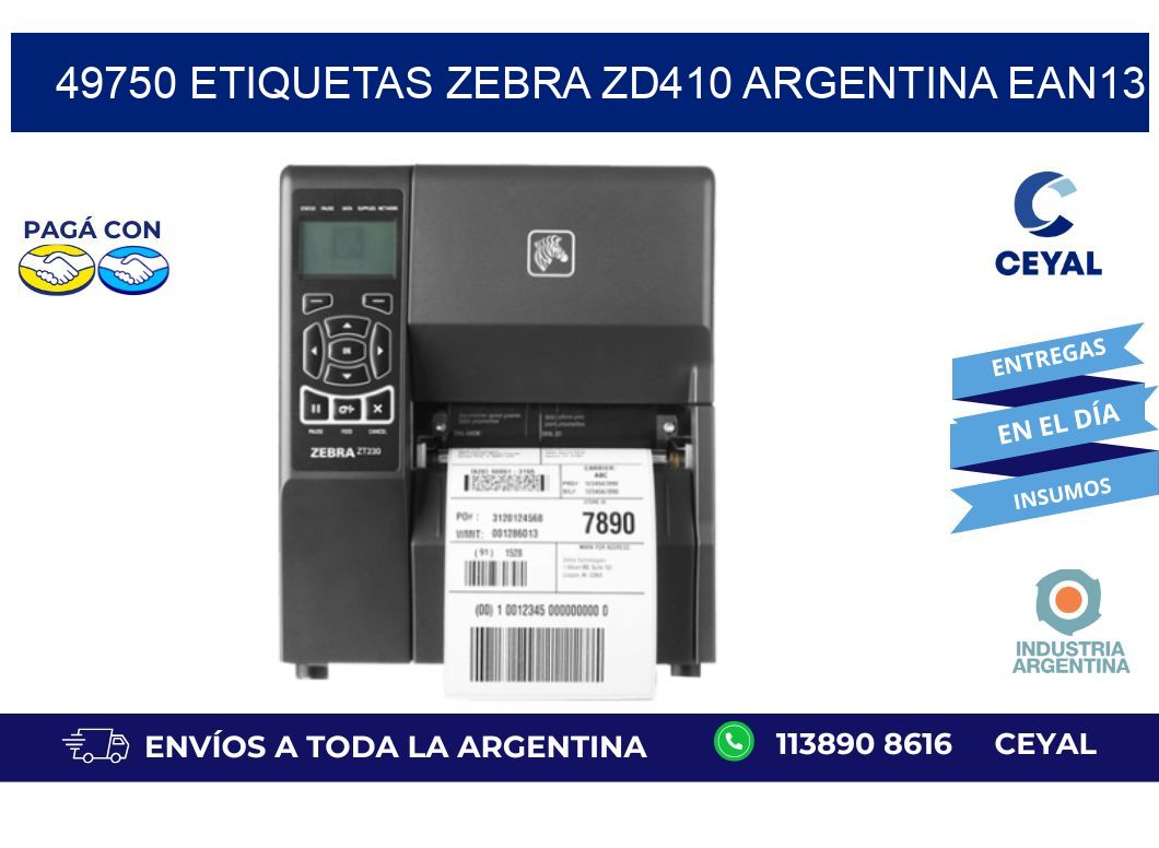 49750 etiquetas zebra zd410 argentina EAN13