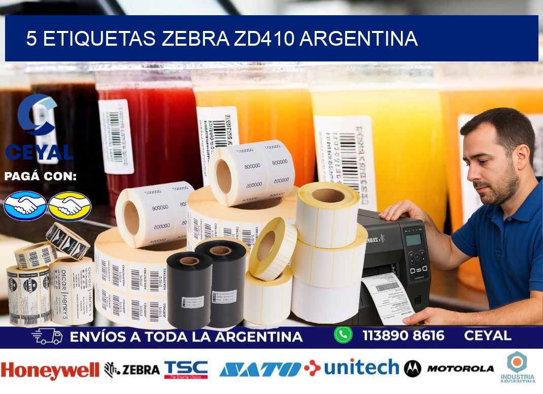 5 etiquetas zebra zd410 argentina