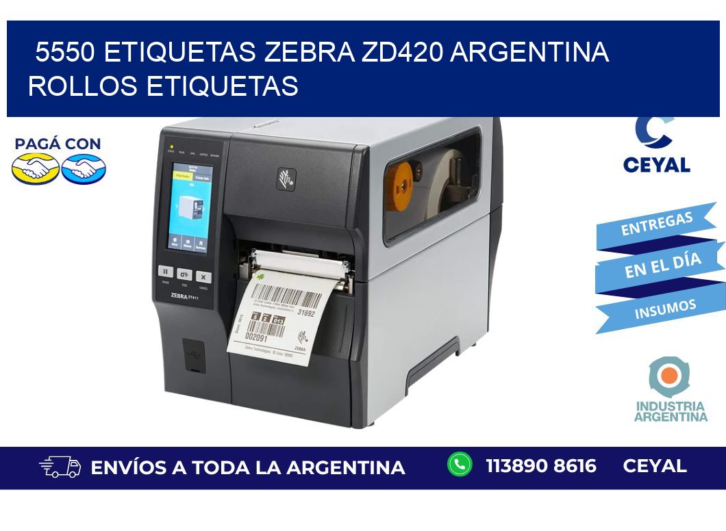 5550 etiquetas zebra zd420 argentina ROLLOS ETIQUETAS