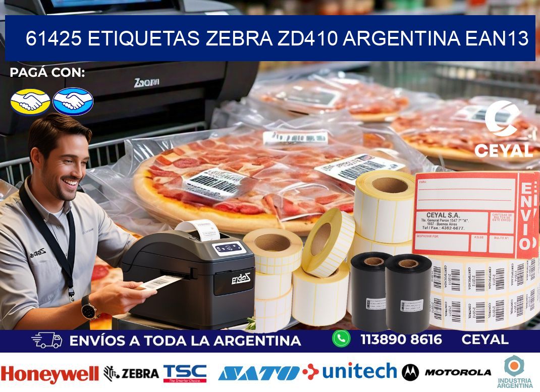 61425 etiquetas zebra zd410 argentina EAN13