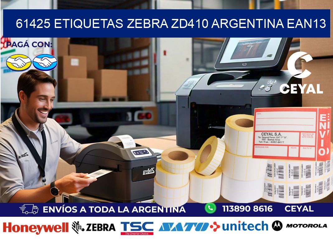 61425 etiquetas zebra zd410 argentina EAN13