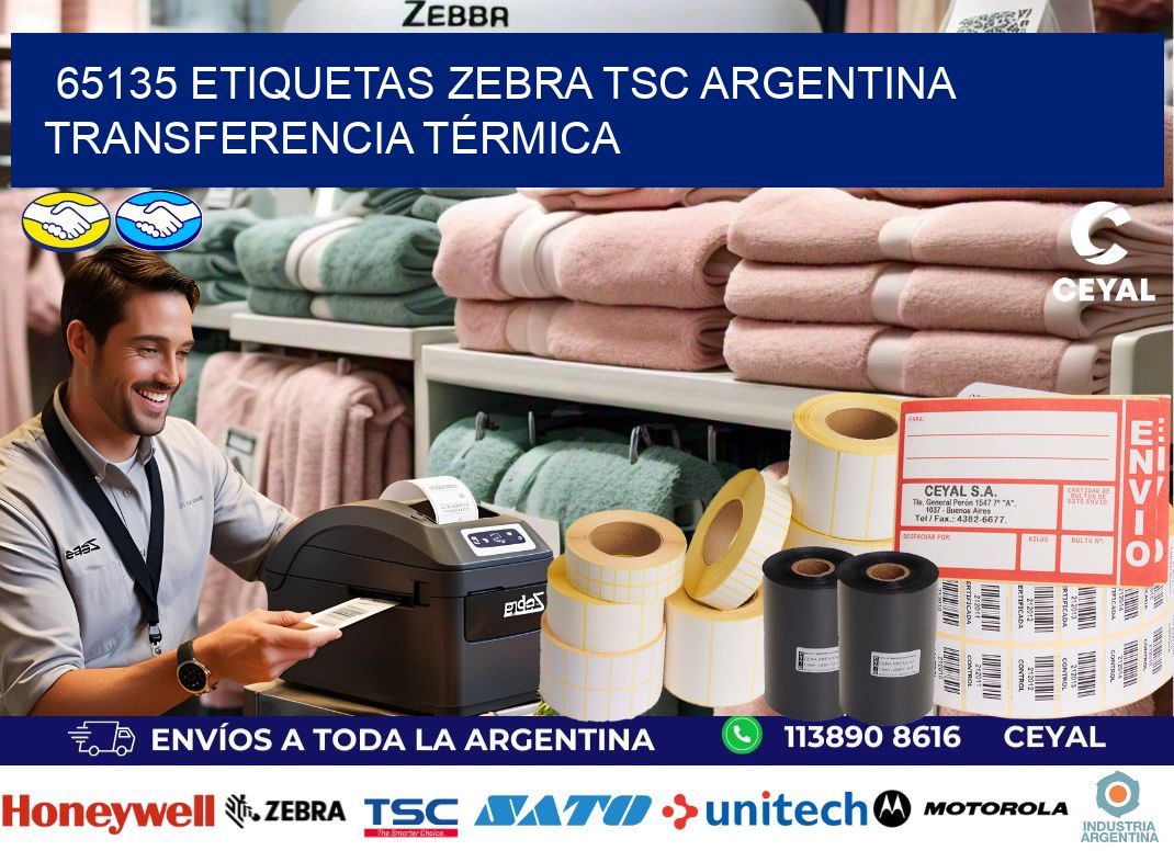 65135 etiquetas zebra tsc argentina TRANSFERENCIA TÉRMICA