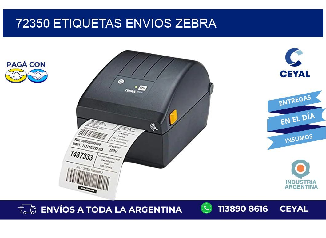 72350 ETIQUETAS ENVIOS ZEBRA