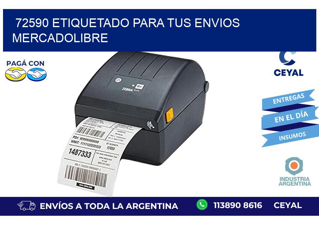 72590 ETIQUETADO PARA TUS ENVIOS MERCADOLIBRE