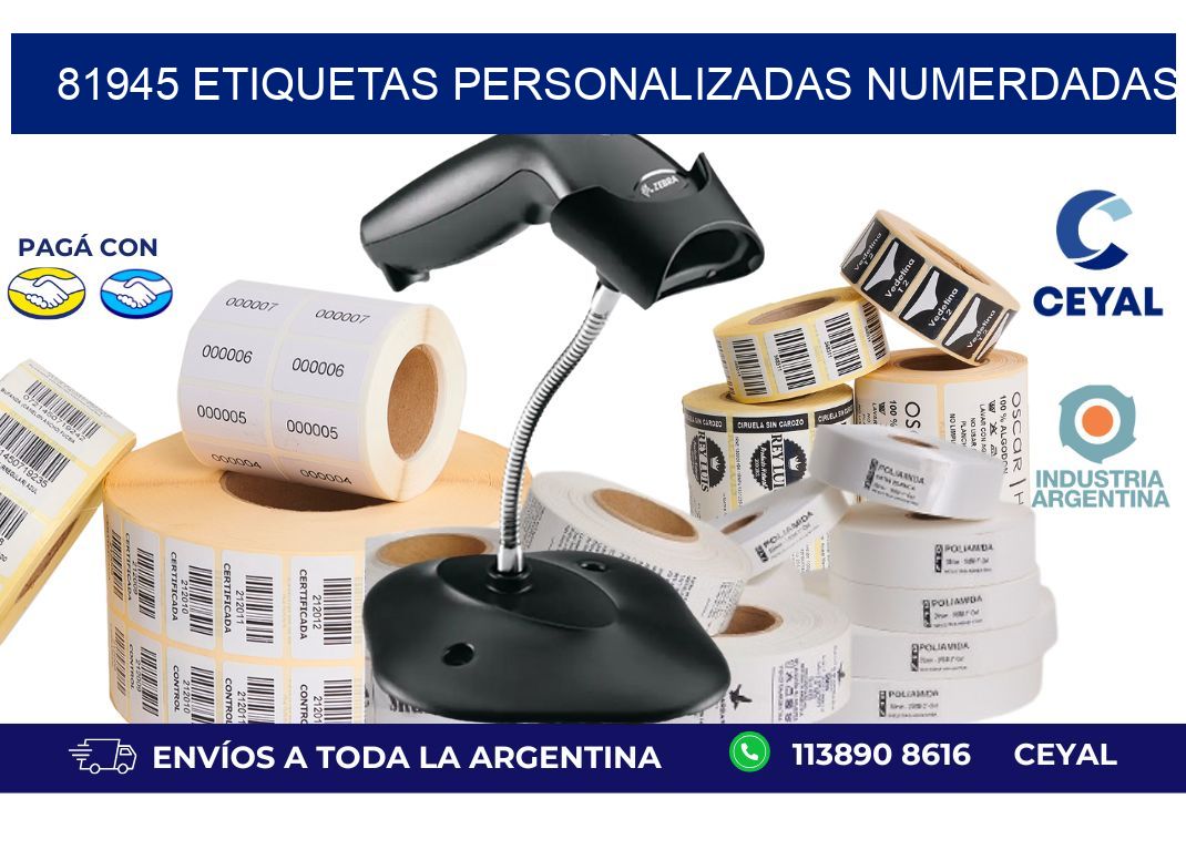 81945 ETIQUETAS PERSONALIZADAS NUMERDADAS