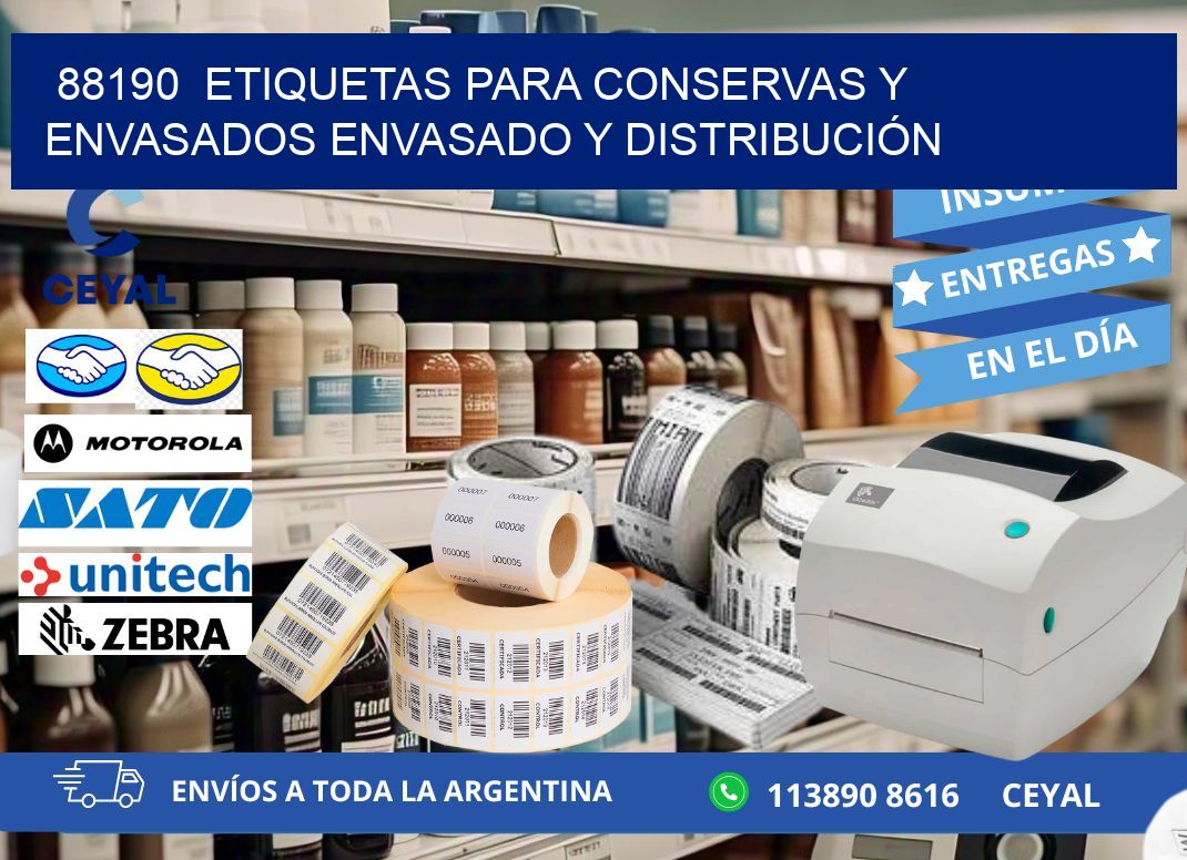 88190  ETIQUETAS PARA CONSERVAS Y ENVASADOS ENVASADO Y DISTRIBUCIÓN