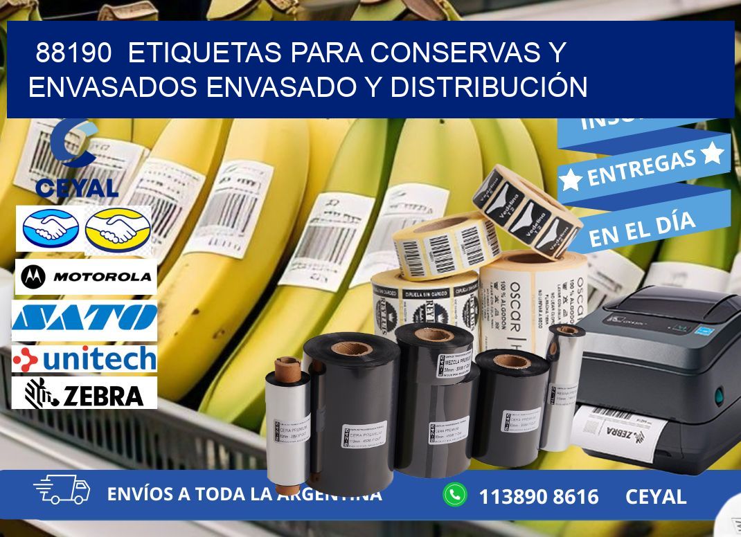 88190  ETIQUETAS PARA CONSERVAS Y ENVASADOS ENVASADO Y DISTRIBUCIÓN