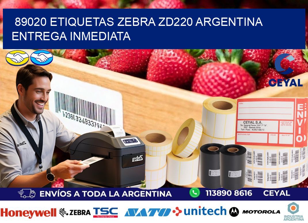 89020 etiquetas zebra zd220 ARGENTINA ENTREGA INMEDIATA