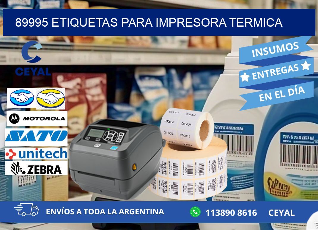 89995 ETIQUETAS PARA IMPRESORA TERMICA