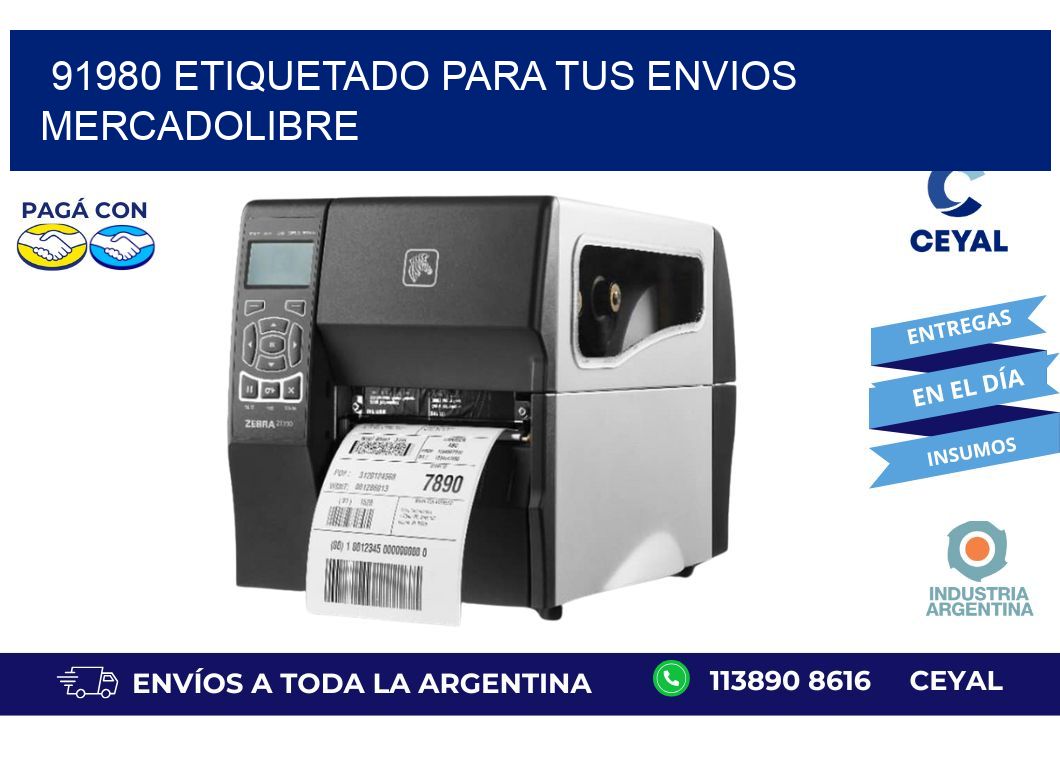 91980 ETIQUETADO PARA TUS ENVIOS MERCADOLIBRE