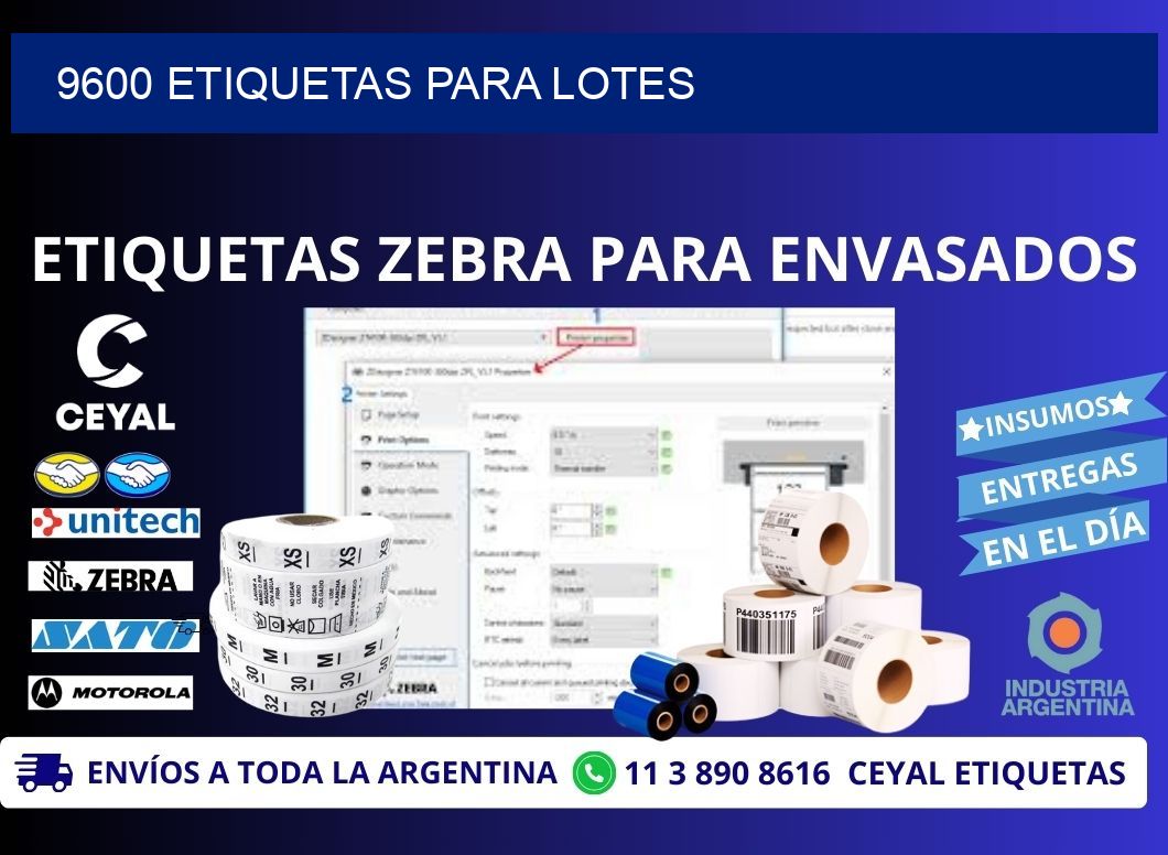 9600 ETIQUETAS PARA LOTES