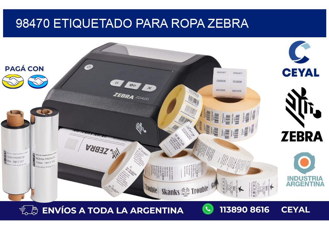 98470 ETIQUETADO PARA ROPA ZEBRA