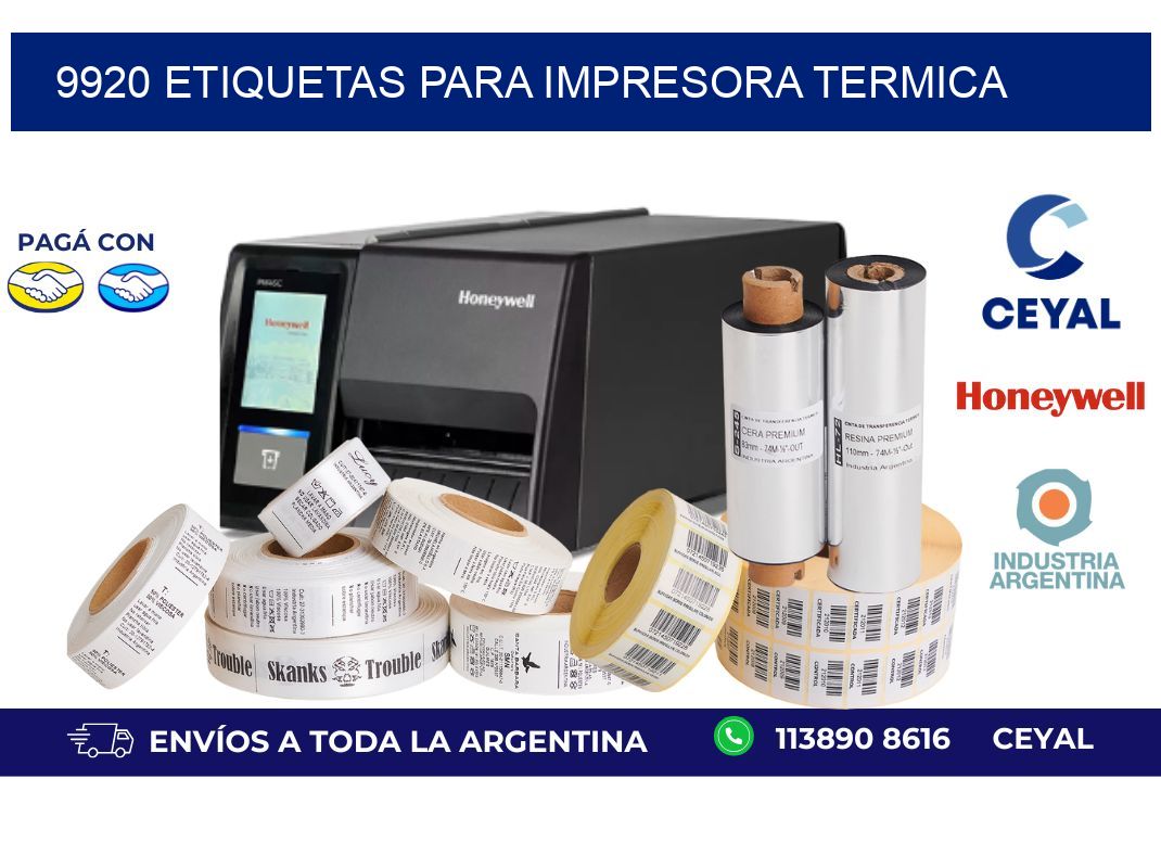 9920 ETIQUETAS PARA IMPRESORA TERMICA