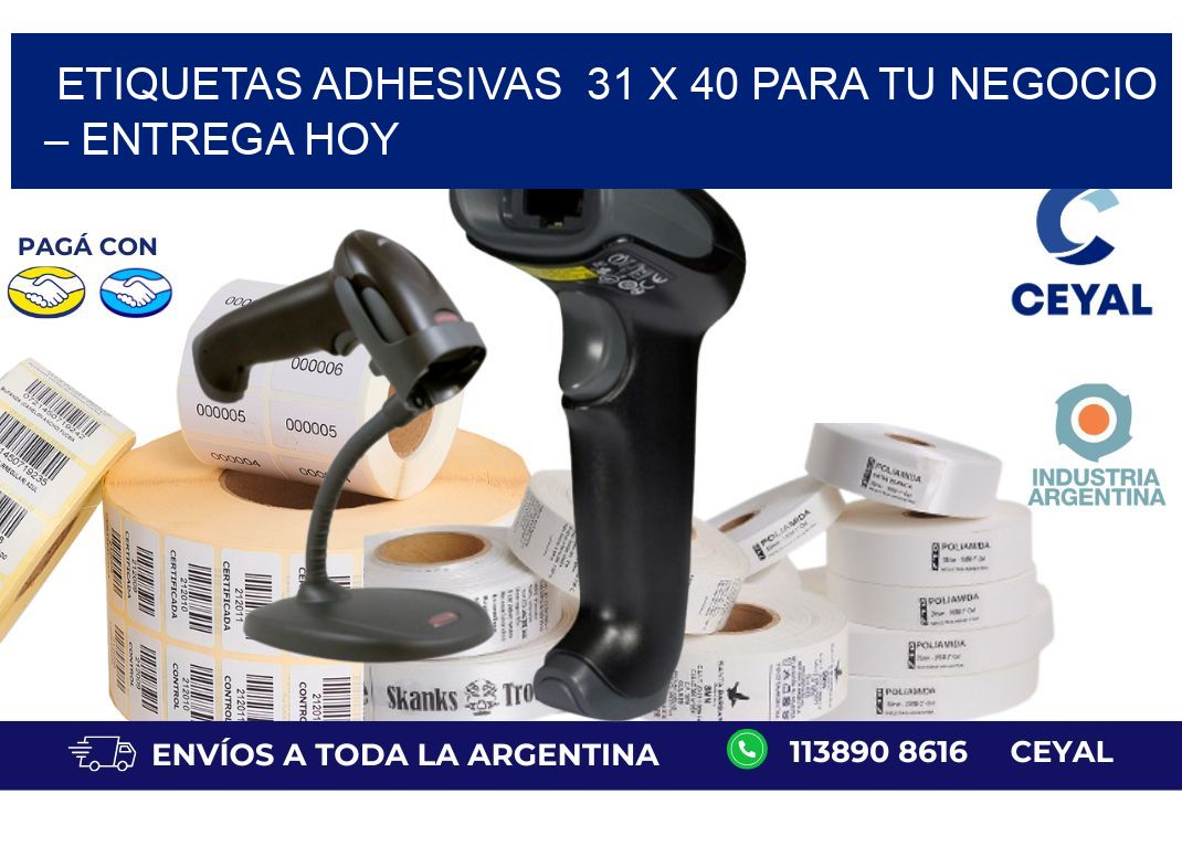 Etiquetas Adhesivas  31 x 40 para Tu Negocio – Entrega Hoy