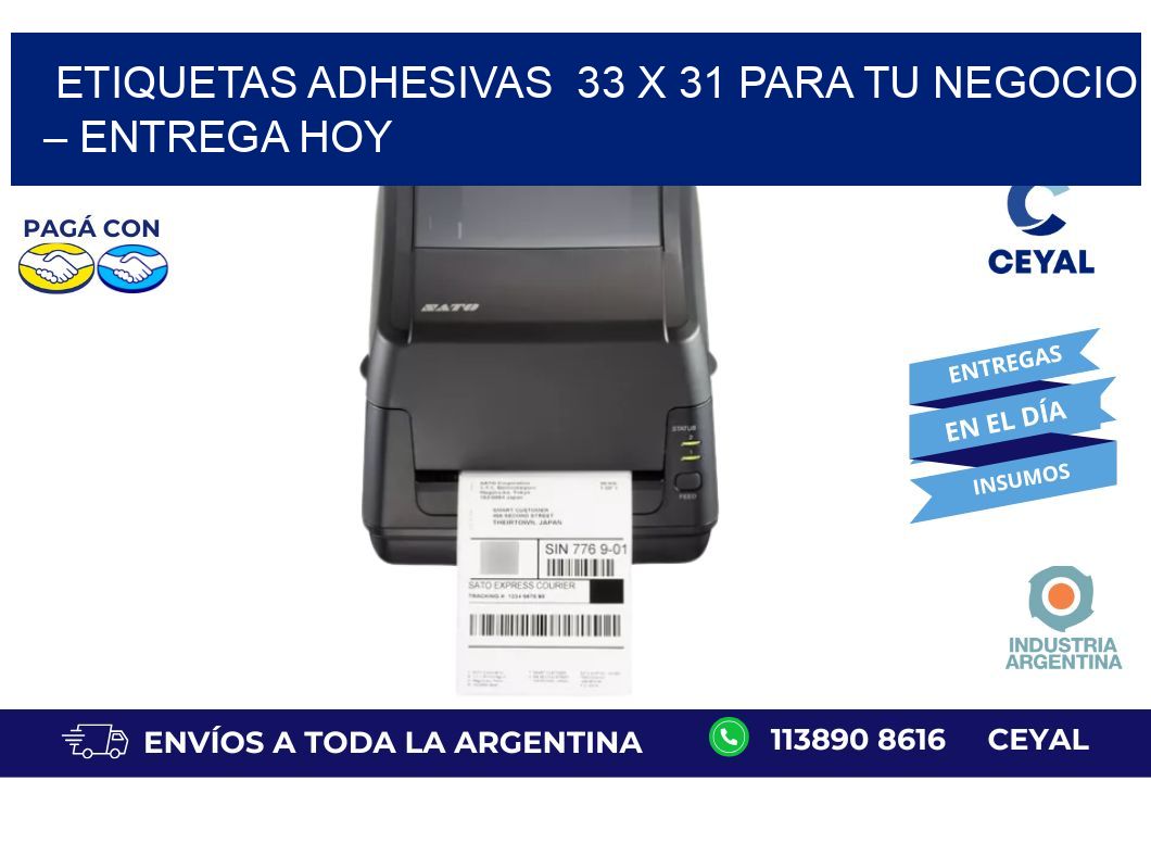 Etiquetas Adhesivas  33 x 31 para Tu Negocio – Entrega Hoy