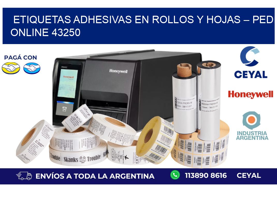 Etiquetas Adhesivas en Rollos y Hojas – Pedí Online 43250