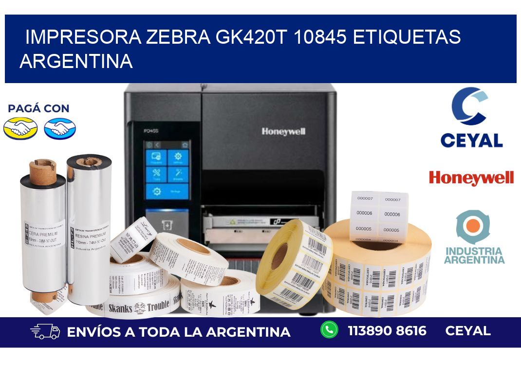 Impresora zebra gk420t 10845 etiquetas argentina