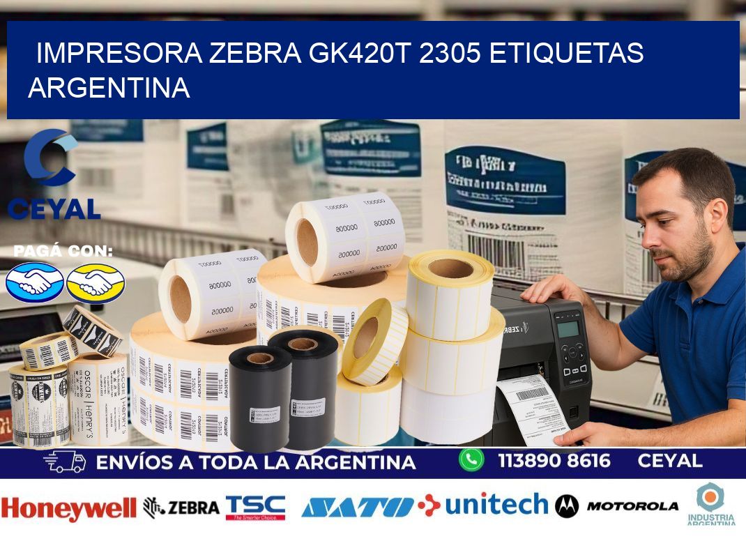 Impresora zebra gk420t 2305 etiquetas argentina