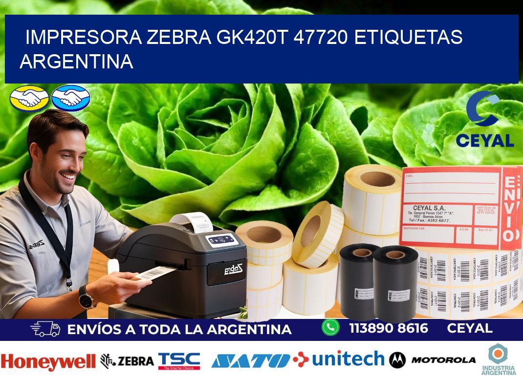 Impresora zebra gk420t 47720 etiquetas argentina