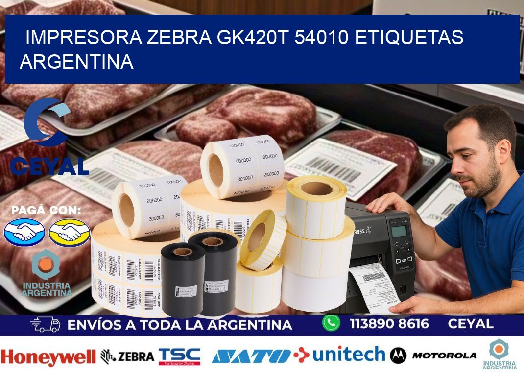 Impresora zebra gk420t 54010 etiquetas argentina