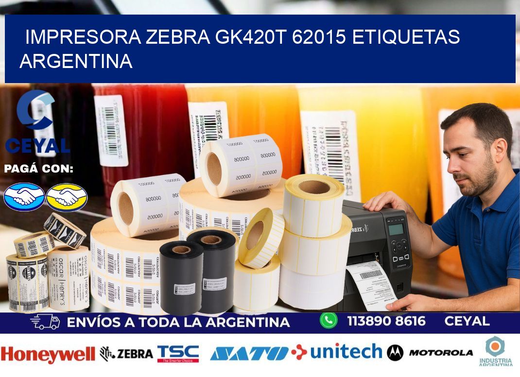 Impresora zebra gk420t 62015 etiquetas argentina