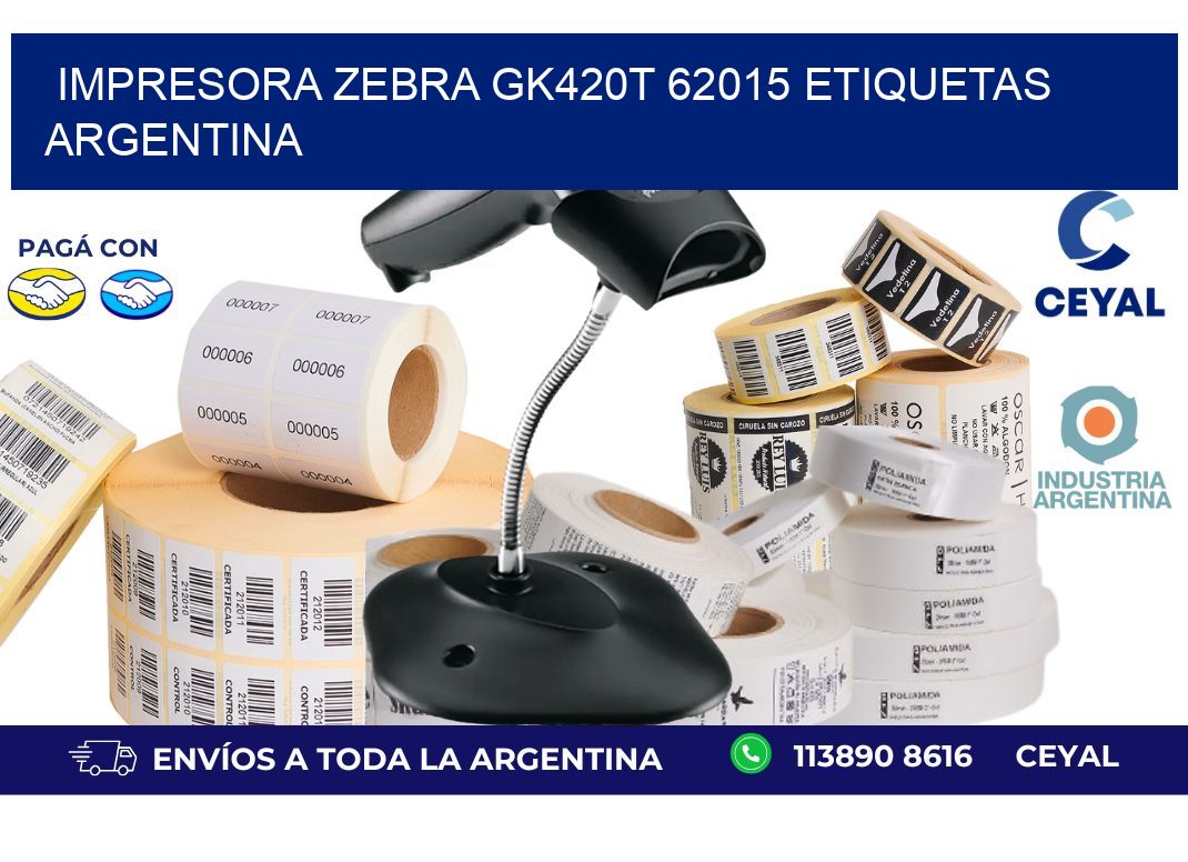 Impresora zebra gk420t 62015 etiquetas argentina
