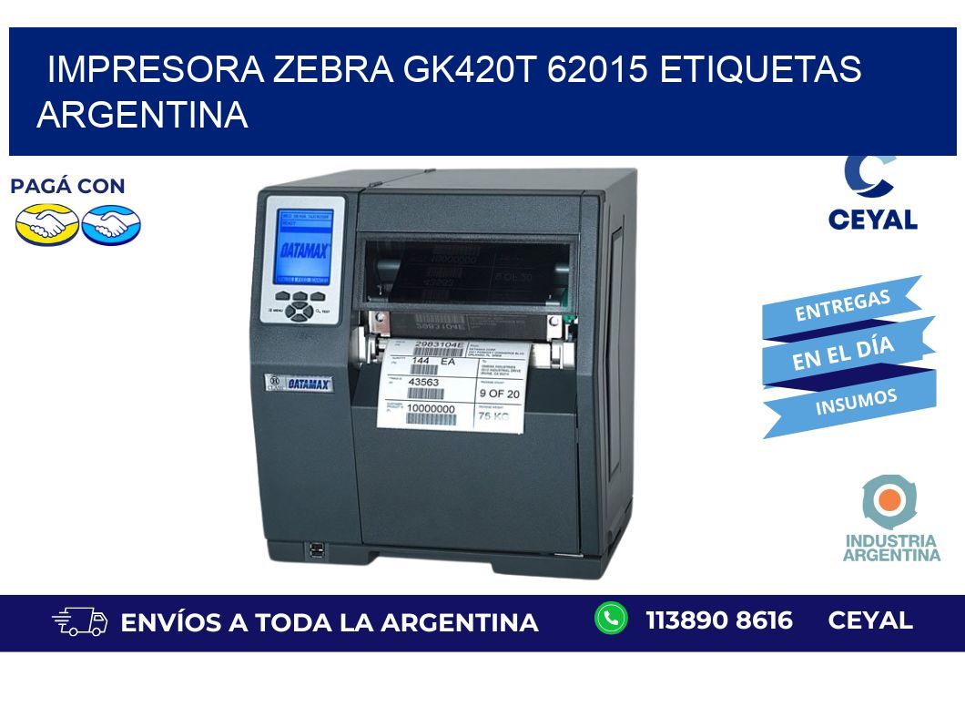 Impresora zebra gk420t 62015 etiquetas argentina