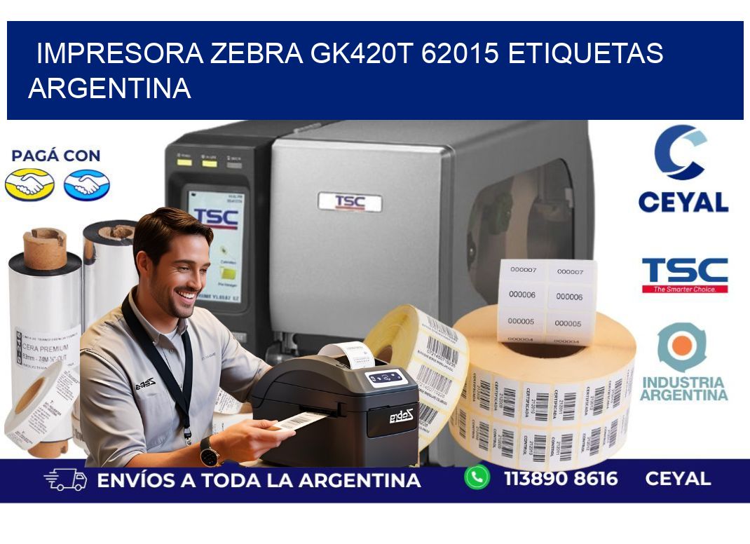Impresora zebra gk420t 62015 etiquetas argentina