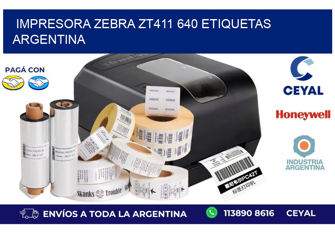 Impresora zebra zt411 640 etiquetas argentina
