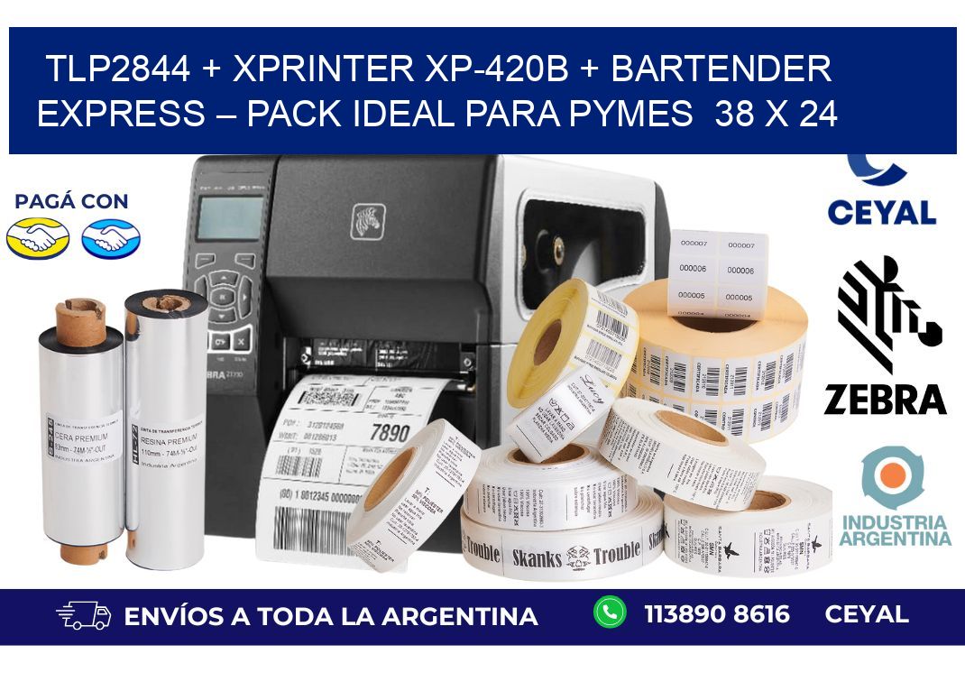 TLP2844 + Xprinter XP-420B + BarTender Express – Pack ideal para PyMES  38 x 24