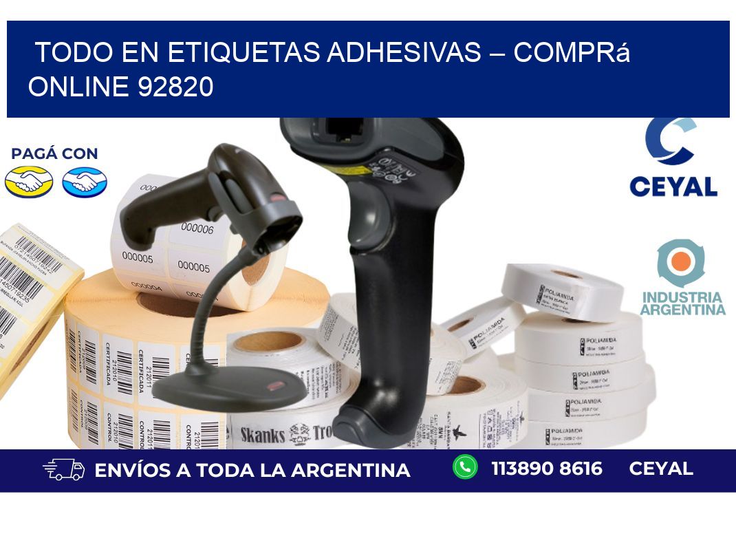 Todo en Etiquetas Adhesivas – Comprá Online 92820